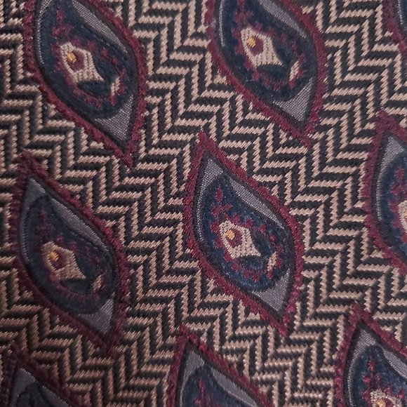 Joseph Abboud Men 100% Silk Tie Black Beige 57x4 - NWOT - made in Italy - Picture 3 of 6